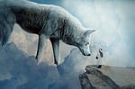 wolf, girl, large