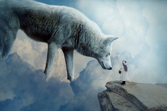 Free wolf girl big illustration