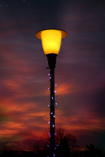 Zonsopkomst, Natuur, Straatlamp, Hemel