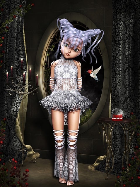 Free doll hair melancholy illustration