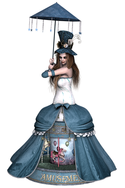 Free girl dress steampunk illustration