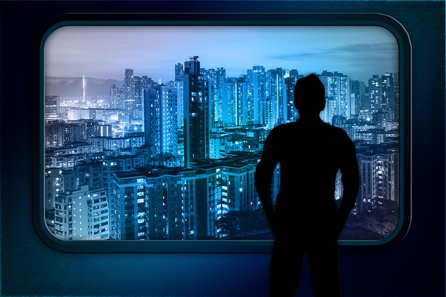 Free skyline windows hong-kong outlook illustration