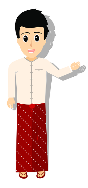 Free myanmar boy explaining illustration