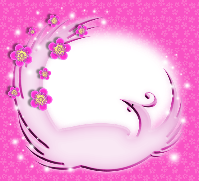 Free bird plum pink illustration