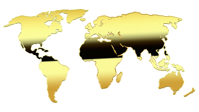 Free map of the world map gold illustration
