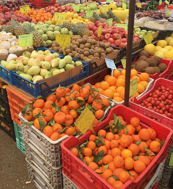 Markt, Mandarinen, Obst, Birne, Äpfel