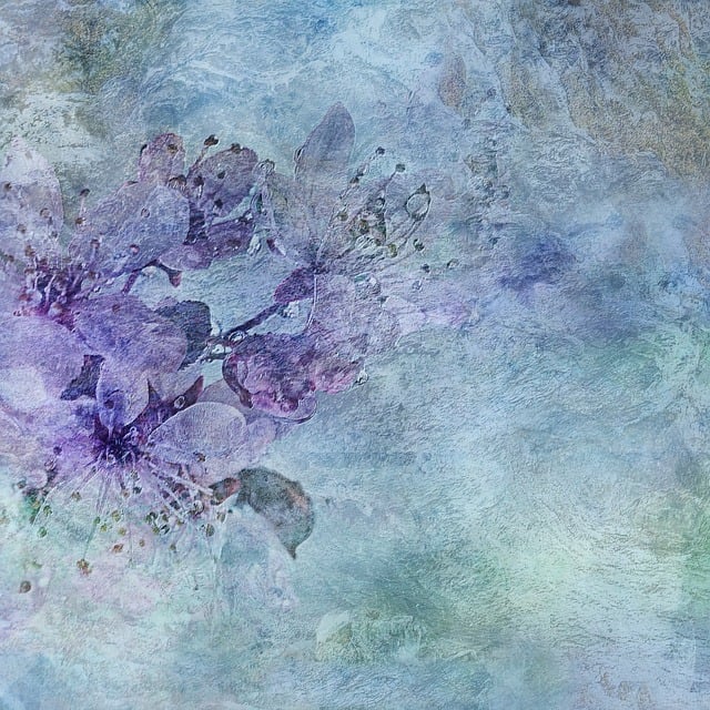 Textura, Fundo, Azul Verde, Flor Roxa