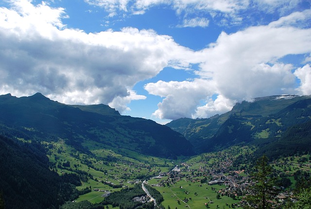 Alpen, Sommer, Berg, Himmel, Alpendorf
