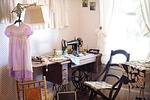 sewing room, sewing machine, antique