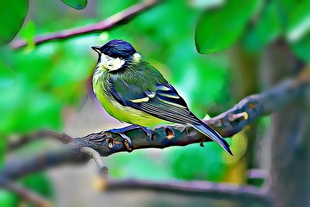 Free titmouse nature spring illustration