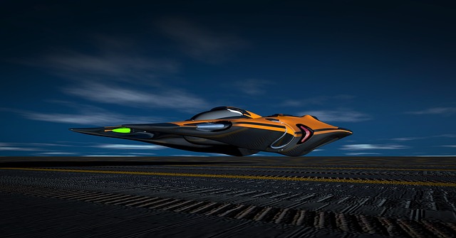 Free spaceship space glider 3d model illustration