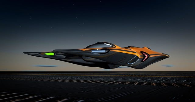 Free spaceship space glider 3d model illustration