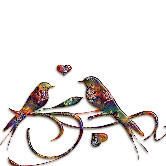 Free birds abstract exotic illustration