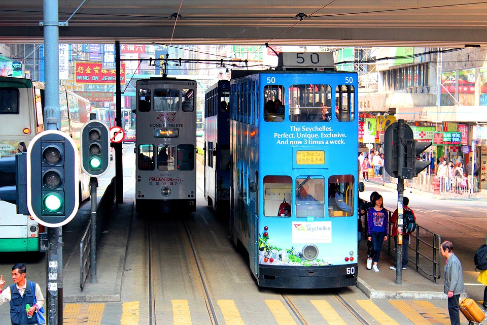 Hong Kong, Tram, Road, Transport, Photography, Street