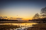 elbe, high water, evening