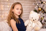 girl, toy, bear