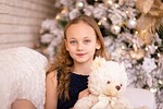 girl, toy, bear