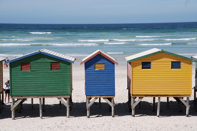 Strand, Hütten, Wasser, Meer