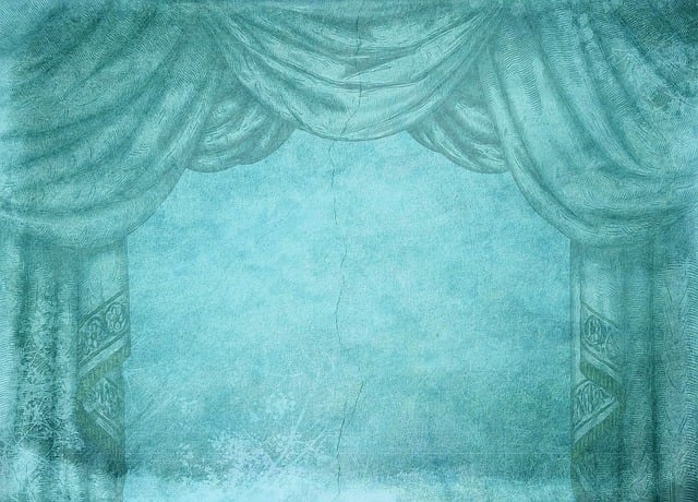 Download free HD stock image of Turquoise Stage Free turquoise stage stage curtain illustration