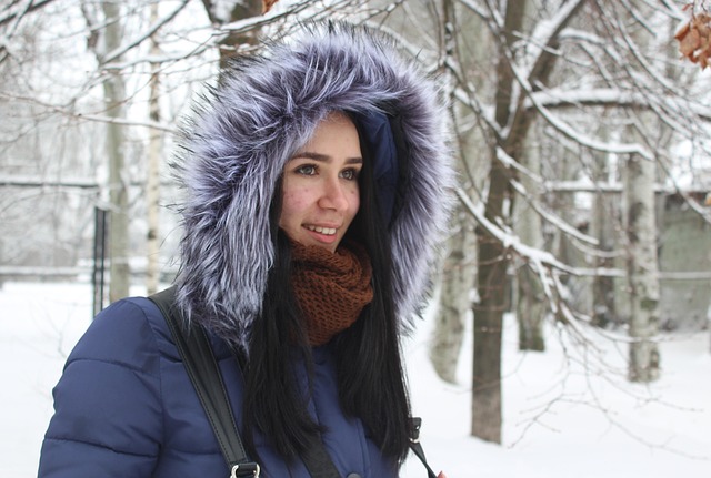 Dnieper, Vinter, Ung Kvinde, Kold, Sne