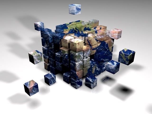 Free earth world map cube illustration