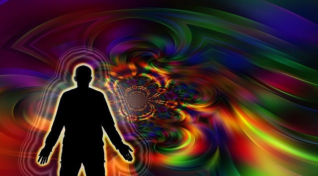 Free wailpaper aura meditation illustration