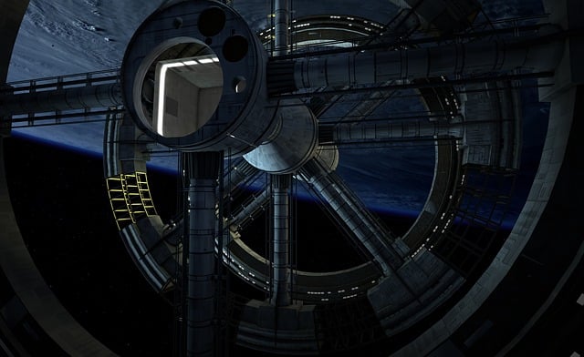 Free space station universe travel illustration