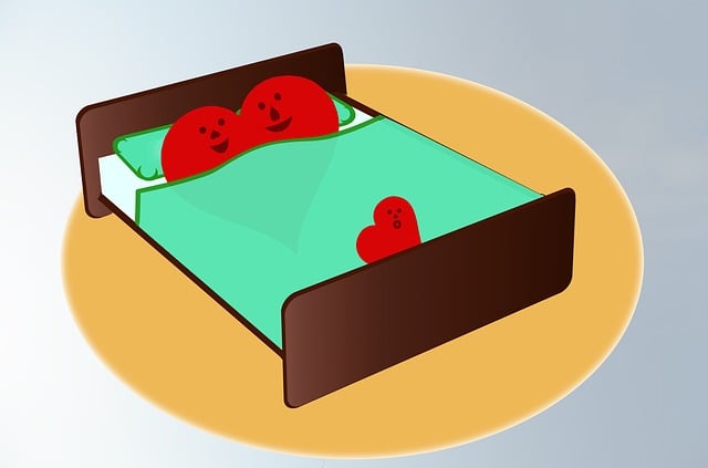Free bed love heart illustration