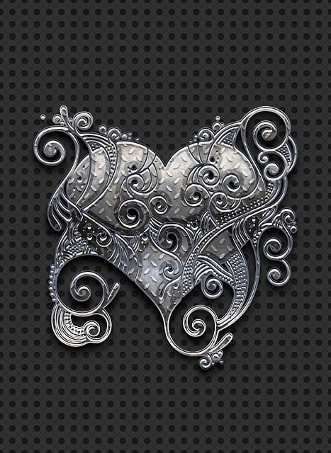 Free heart metal flourish illustration