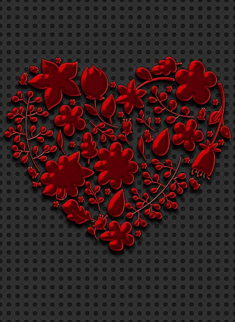 Free heart metal flourish illustration