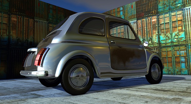 Free fiat fiat 500 rusted illustration