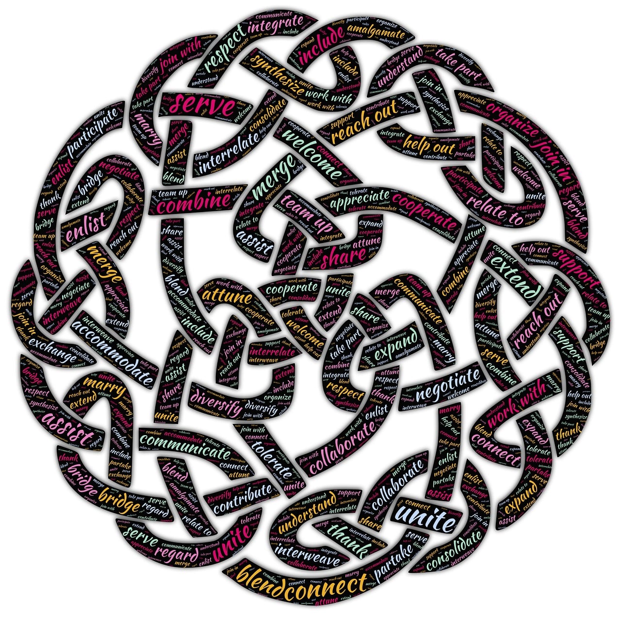 Free interconnect unite tie illustration