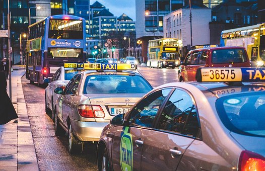 Taxi, Traffic, Night, Traffic Jam