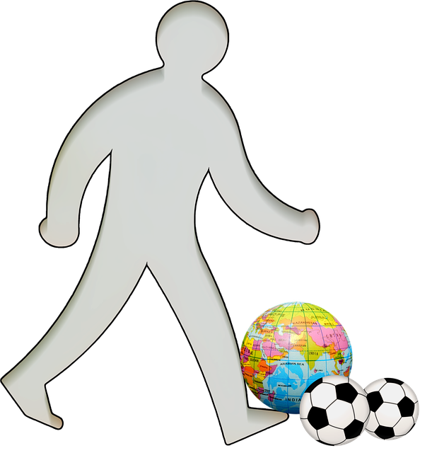 Free football man walking illustration