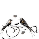 birds, gothic style, black cut glass