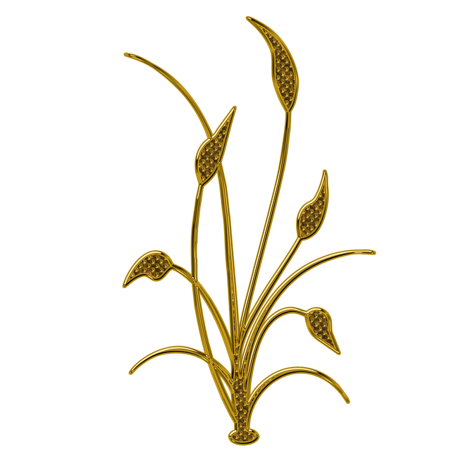 Free flora abstract shape elegant lillies design gold embossed illustration