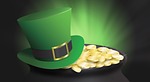 st patrick's day, top hat, pot of gold