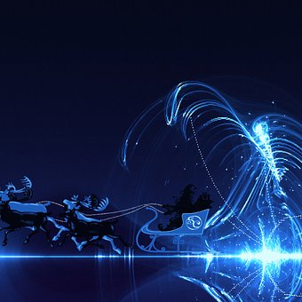 Free Flying Santa illustration and picture