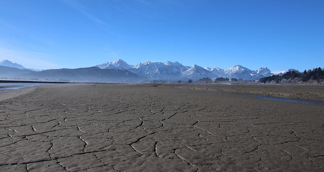 Forggensee, Füssen, Leerer See, Allgäu
