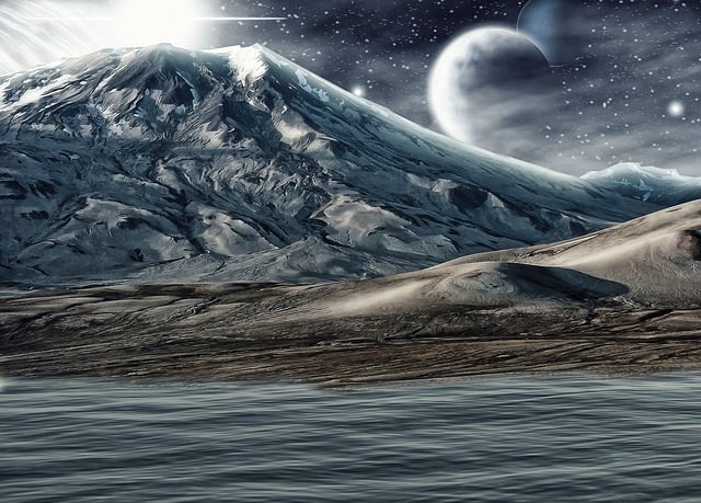Free landscape fantasy landscape sci-fi illustration