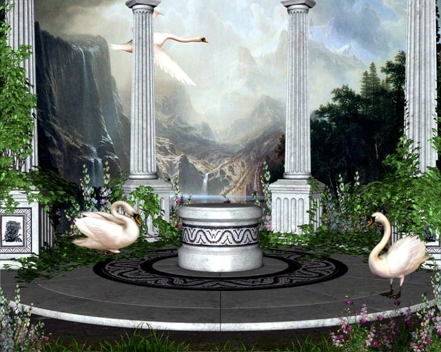 Free landscape fairytale forest illustration