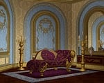 ornate room, chaise lounge, interior