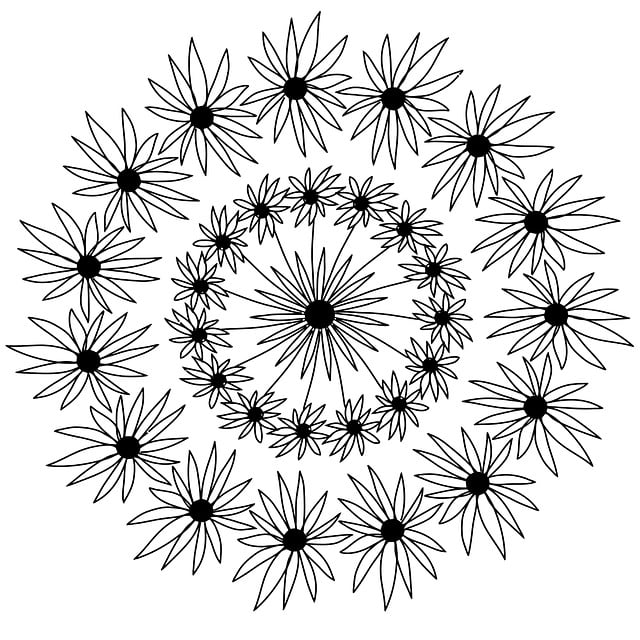 Free flowers mandala artwork illustration