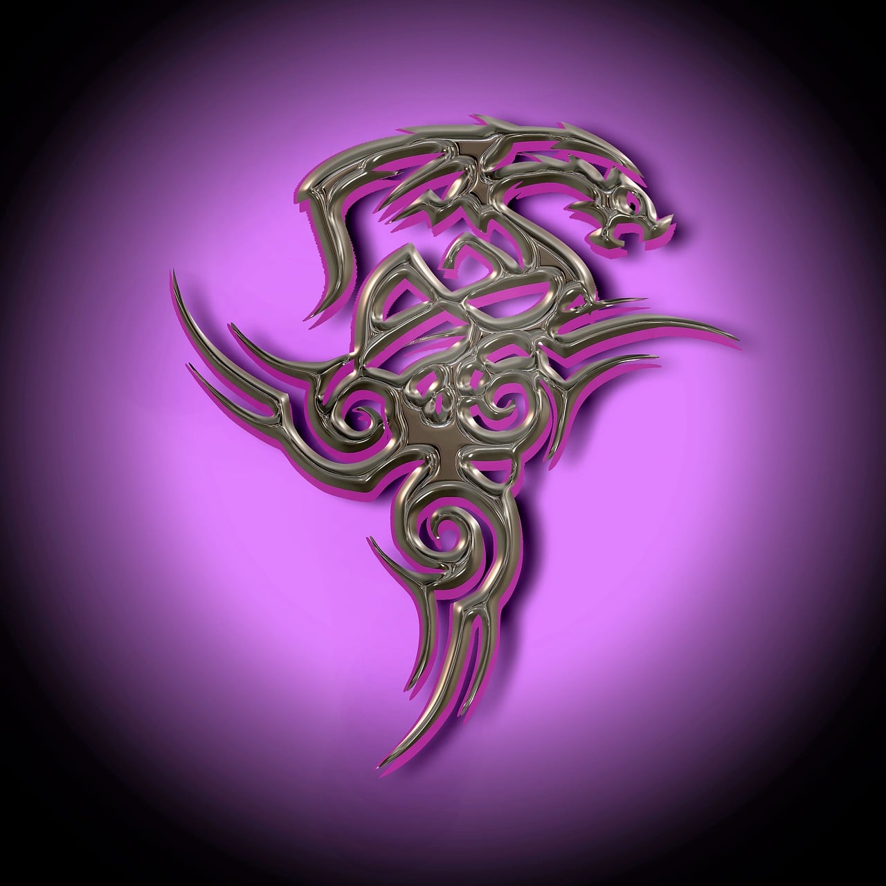 Download free HD stock image of Dragon Tribal Free dragon tribal fable illustration