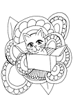 cute, cat, coloring page