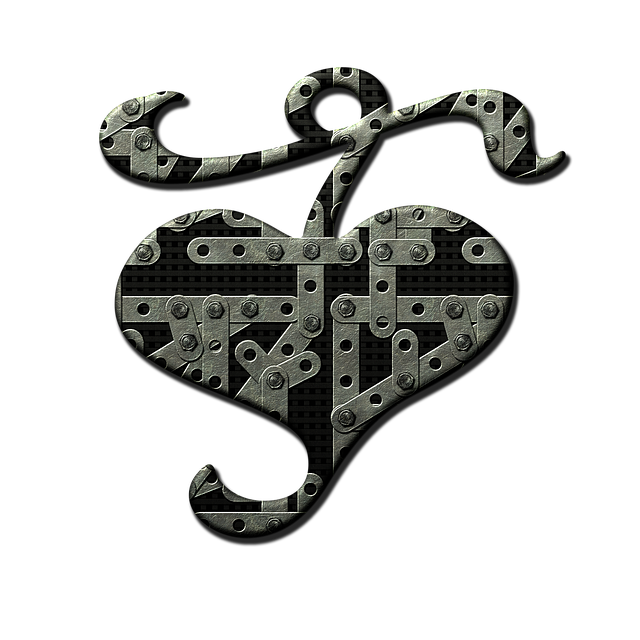 Free heart shape metallized enduring love illustration