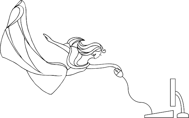 Free computer internet levitation illustration