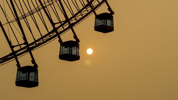 Riesenrad, Sonnenuntergang, Twilight