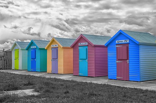 Praia, Cabanas, Feriados, Colorido