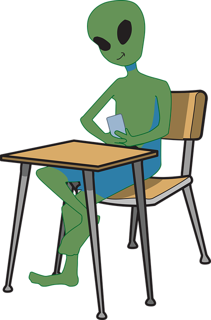 Free alien student device vector